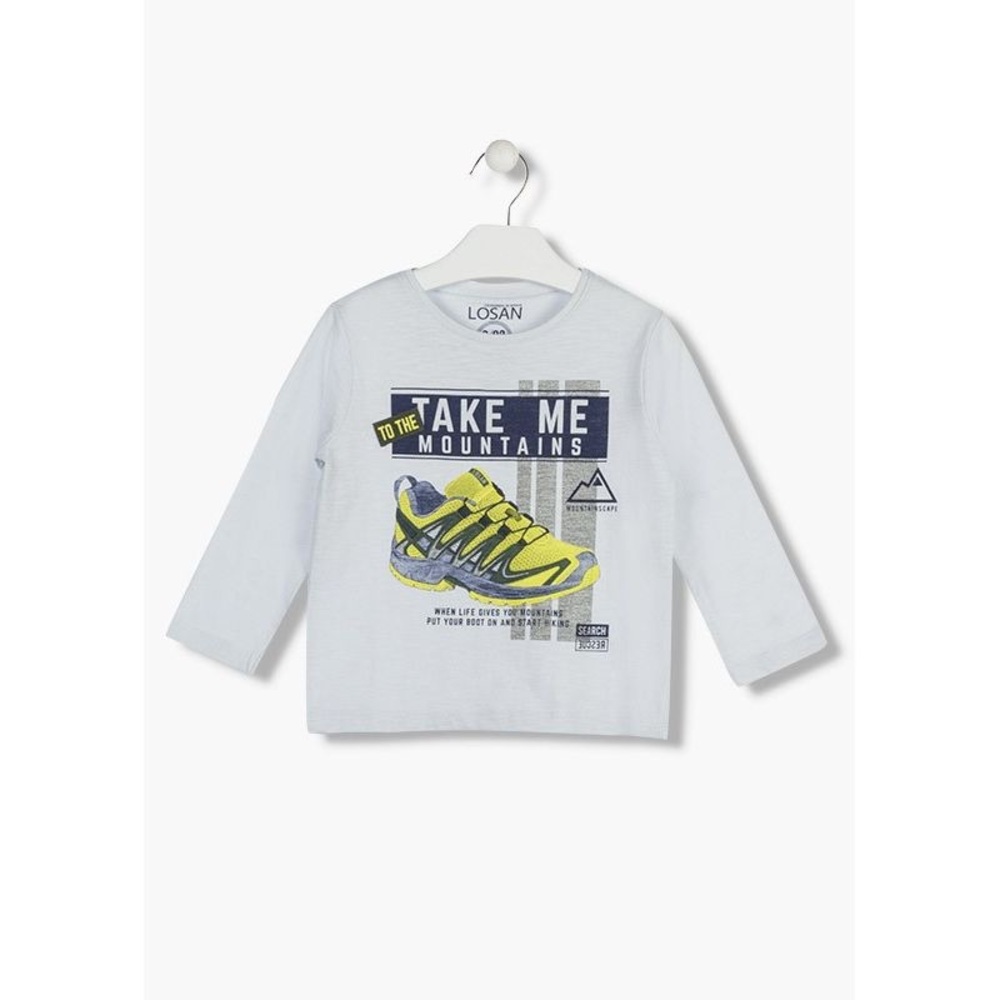 Kids Pearl Grey Graphic Long Sleeve Shirt
